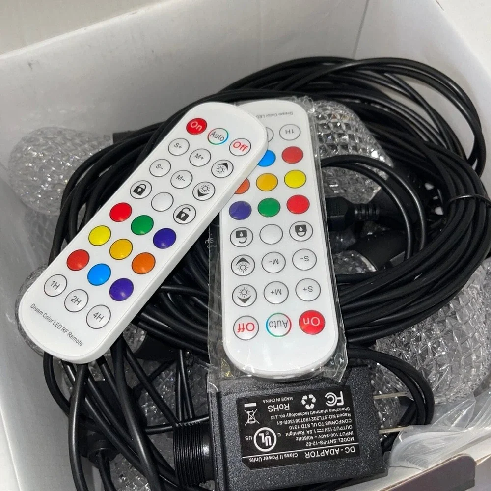 YSJ RGB Outdoor Globe String Lights Color Changing 2 Remotes